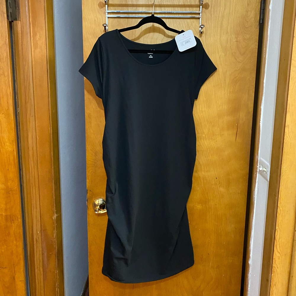 Long Black Maternity Dress